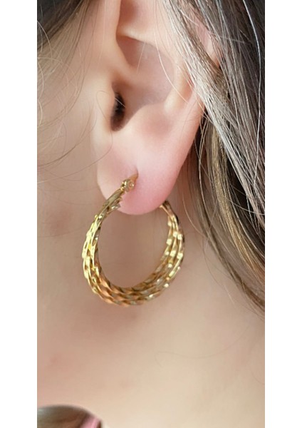 Çelik Halka Desenli Küpe fiyatları