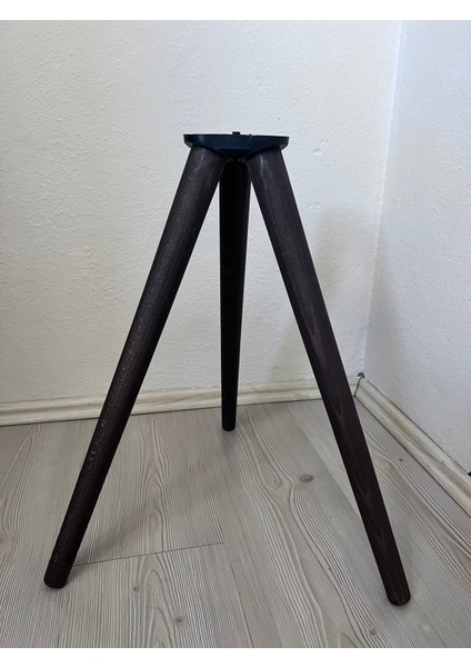 Koyu Meşe 38 cm Konik Ahşap Mobilya Ayağı – 3’ Adet Ahşap Ayak (Koltuk, Puf, Tv Ünitesi, Dresuar, Orta Sehpa Için – Girişli Bağlantı Aparatı Dahil)