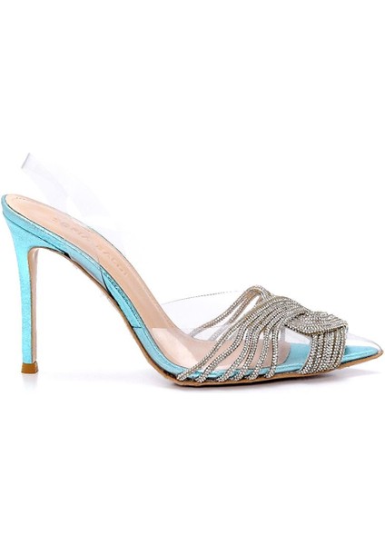 Russıan Mavi Eva/pvc Kadın Stiletto & Abiye