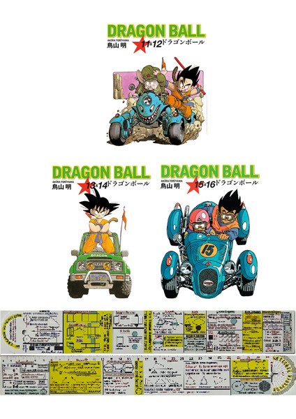 Dragon Ball 11&12 - 13&14 - 15&16. Ciltler Manga Seti + Mat. Öğreten Cetvel