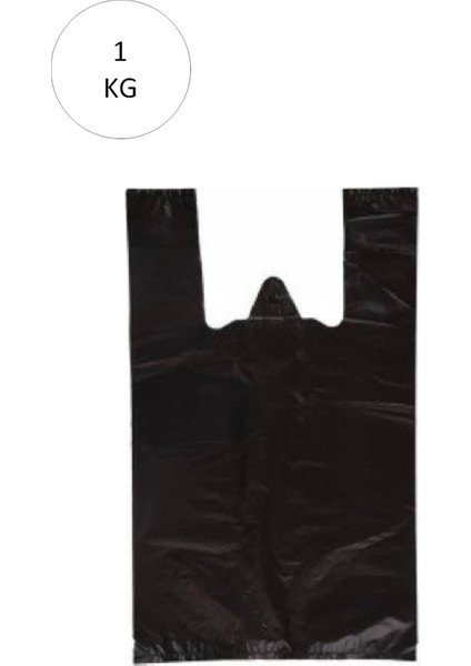 Siyah Atlet Poşet Orta Boy 29X50 cm Takriben 85 Adet 1 kg