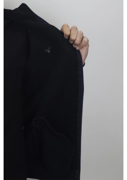 Fistan Store Erkek Düz Spor Dar Kalıp Hakim Yaka 3 Iplik Şardonlu Fermuarlı Kışlık Sweat