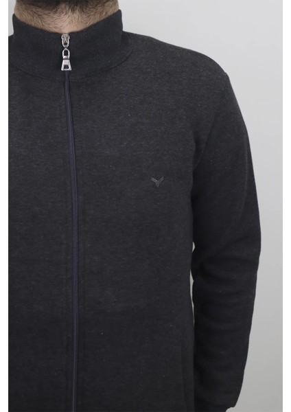 Fistan Store Erkek Düz Spor Dar Kalıp Hakim Yaka 3 Iplik Şardonlu Fermuarlı Kışlık Sweat fiyatları