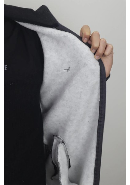 Fistan Store Erkek Düz Spor Dar Kalıp Hakim Yaka 3 Iplik Şardonlu Fermuarlı Kışlık Sweat modelleri