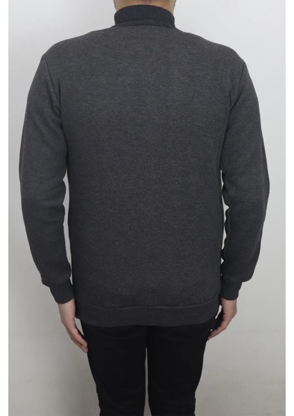 Fistan Store Erkek Düz Spor Dar Kalıp Hakim Yaka 3 Iplik Şardonlu Fermuarlı Kışlık Sweat fırsatları
