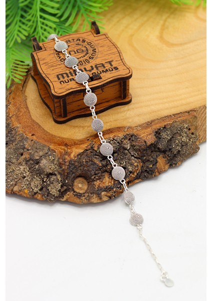 Yuvarlak Hasır Model 925 Ayar Gümüş Telkari Kadın Bileklik 201024117 fiyatları