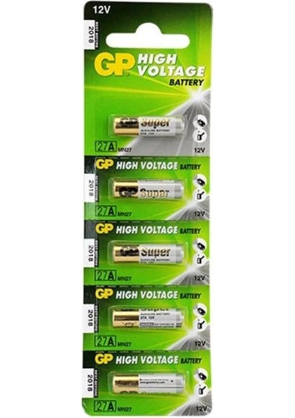 Gp 27A 12V Ince Alarm Pili 5li Paket (4172)