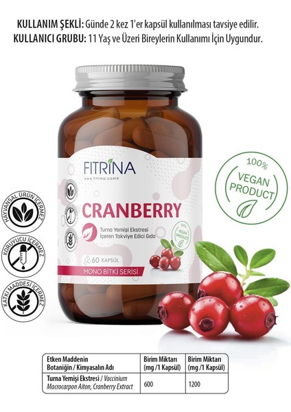 Cranberry 60 Kapsül fiyatları