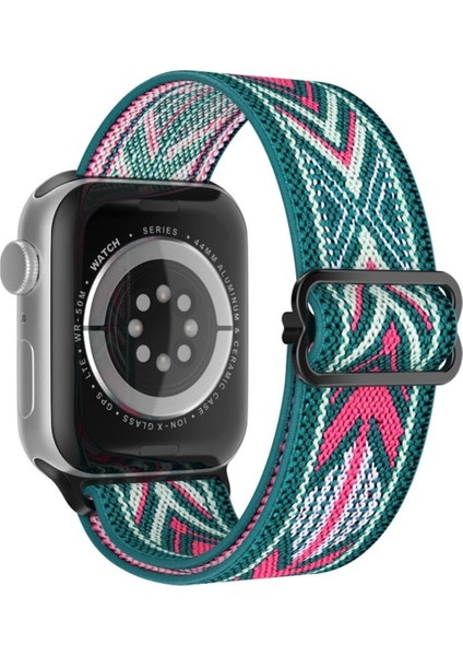Apple Watch 11-10 42MM Seri 4-5-6-7-8-9 Uyumlu 38-40-41MM Kumaş Elastik Kordon Kayış