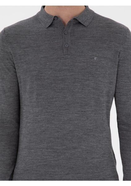 Erkek Füme Slim Fit Basic Kazak 50293274-VR058