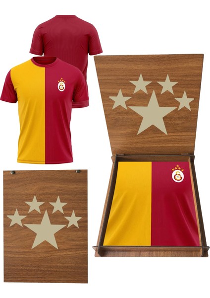 Orijinal 5 Yıldız Parçalı Forma T-Shırt 5 Yıldız Ahşap Kutulu