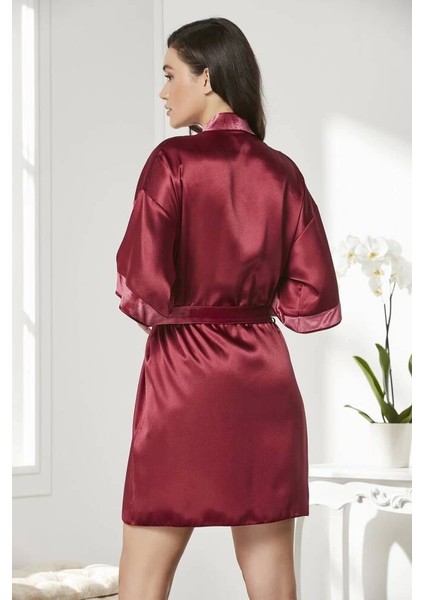 Pierre Cardin 4045 Kadife Saten Dantelli Gecelik ve Sabahlık Takımı