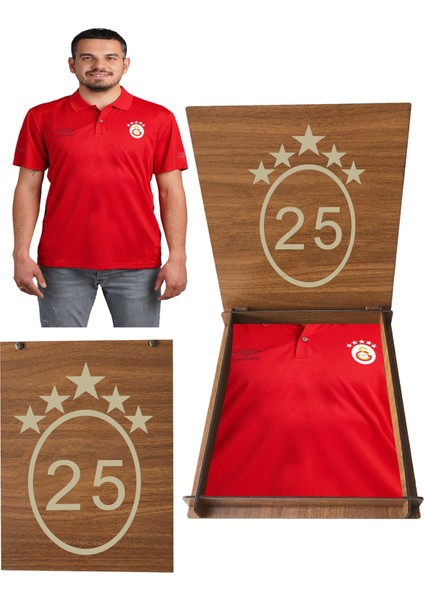 Orijinal 5 Yıldız Kırmızı Polo T-Shırt 5 Yıldız Ahşap Kutulu TF0208
