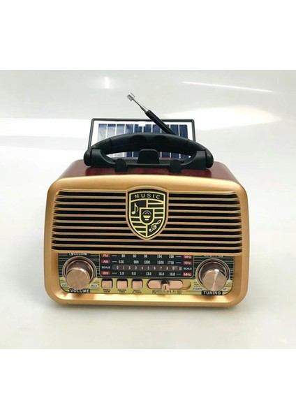 RX-BT1110S Retro Radyo Solar Enerjili, Bluetooth, Usb, Fm/am/sw Kahverengi