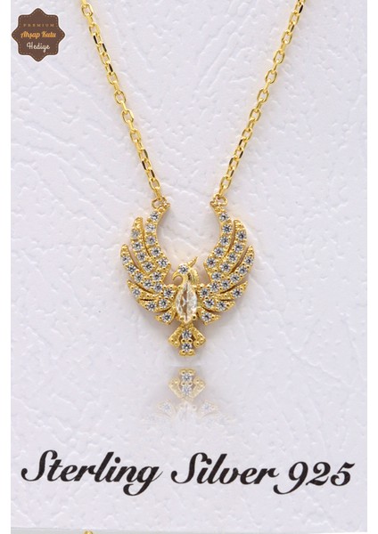 Anka Kuşu Altın Kaplama 925 Ayar Gümüş Kadın Kolye 201024085