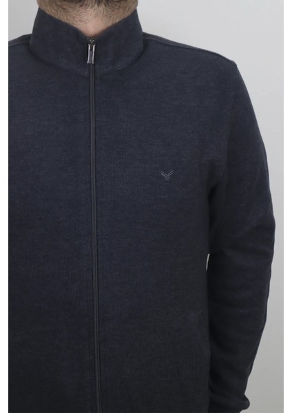 Fistan Store Erkek Düz Normal Kalıp Hakim Yaka Selanik Kumaşlı Fermuarlı Kışlık Hırka fiyatları