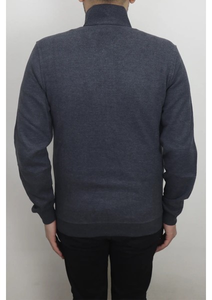 Fistan Store Erkek Düz Normal Kalıp Hakim Yaka Selanik Kumaşlı Fermuarlı Kışlık Hırka fırsatları