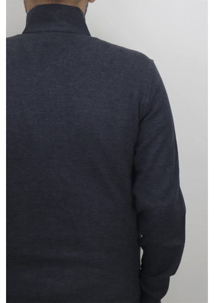 Fistan Store Erkek Düz Normal Kalıp Hakim Yaka Selanik Kumaşlı Fermuarlı Kışlık Hırka indirimleri