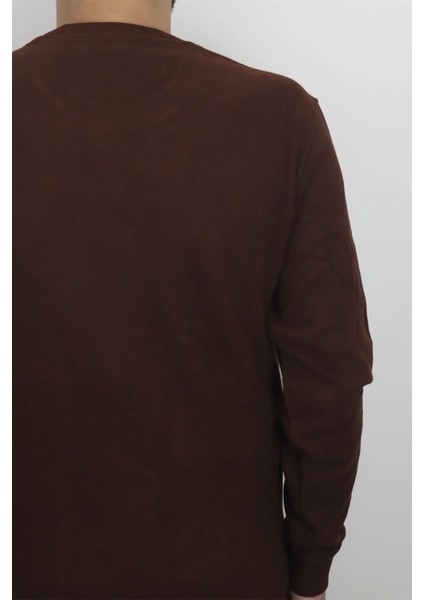 Fistan Store Erkek Kiremit Desenli Spor Normal Kalıp Bisiklet Yaka Selanik Kumaşlı Kışlık Kazak fırsatları