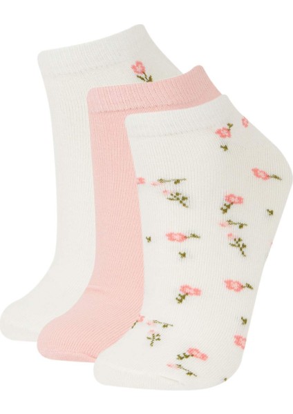 Kadın 3'lü Pamuklu Patik Çorap