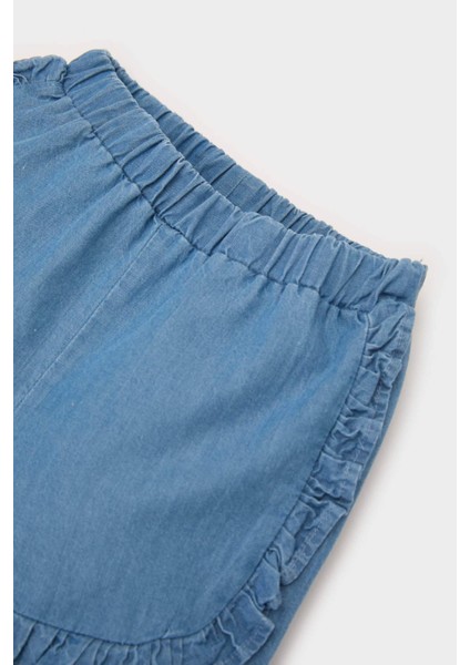 Kız Bebek Beli Lastikli Jean Şort Z8272A225SM