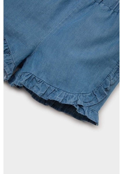 Kız Bebek Beli Lastikli Jean Şort Z8272A225SM