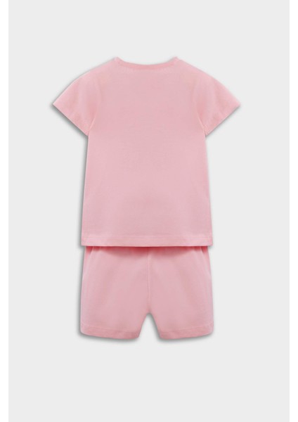 Kız Bebek Pijama Takımı Unicorn Baskılı Kısa Kollu Penye Üst Beli Lastikli Şort E1553A525HS fırsatları