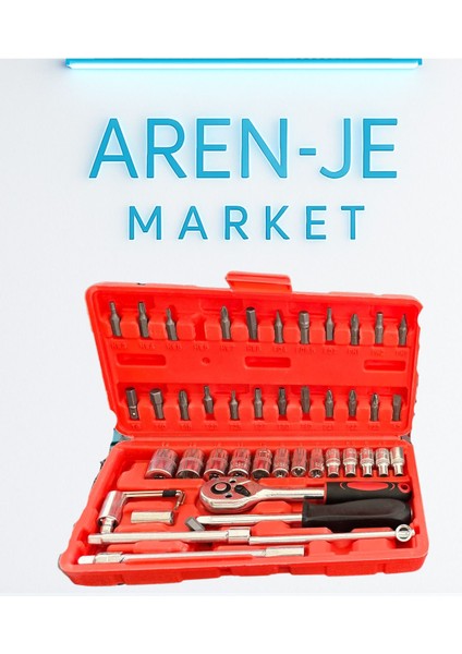 Aren-Je New Tools 48 Parça Lokma Tornavida Bit Seti – Cırcırlı Kol & Uçlu Lokma Anahtar Takımı