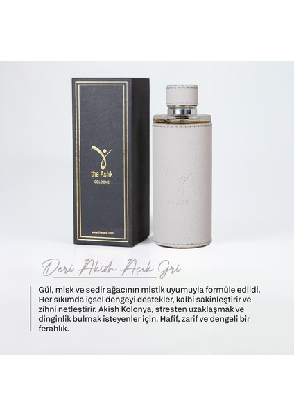 Deri Akish Acik Gri Kolonya 250 ml Gül Misk & Sedir Ağacı