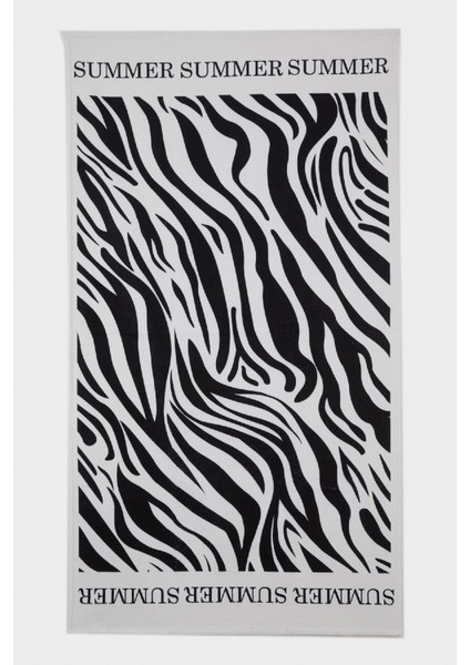 Kadın Zebra Desenli Pamuklu Plaj Havlusu C1161AX25SM