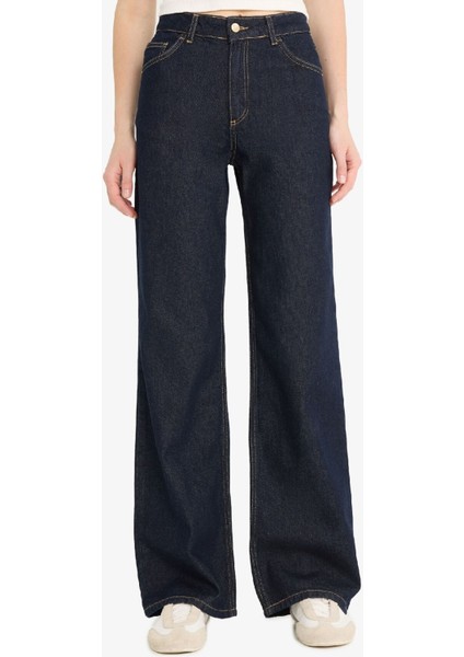 Straight Wide Yüksek Bel Uzun Jean Pantolon D5123AX25SP