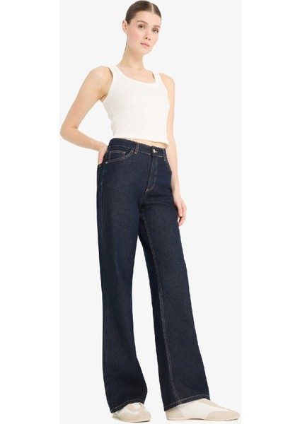 Straight Wide Yüksek Bel Uzun Jean Pantolon D5123AX25SP