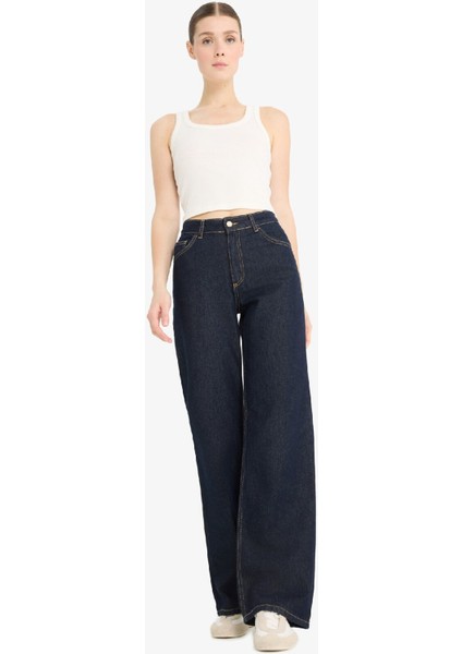Straight Wide Yüksek Bel Uzun Jean Pantolon D5123AX25SP
