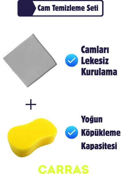 Auto Cam Temizleme Seti ( Oto Cam Bezi 50X70 Cm+ Oto Sünger)