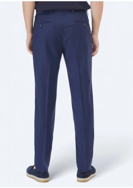 Saks Düz Dokuma Fitted Fit Klasik Yün Karışımlı Pantolon