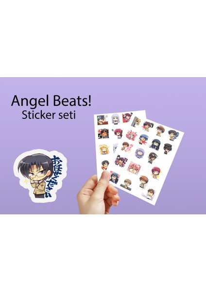 Angel Beats! Sticker Seti 3 cm - Anime Sticker Seti