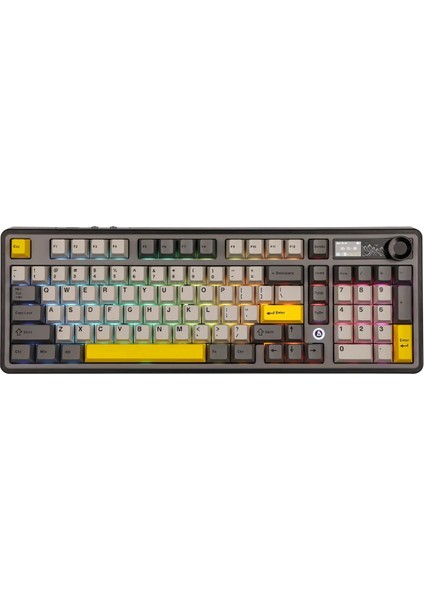 AK980 3 Modlu Hot-Swap Tft Ekranlı Mekanik Oyun KLAVYESI-8.000 Mah Batarya Dinamik Rgb