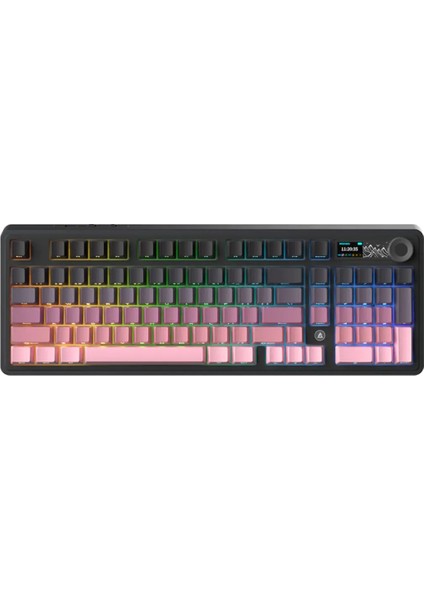 AK980 3 Modlu Hot-Swap Tft Ekranlı Mekanik Oyun KLAVYESI-8.000 Mah Batarya Dinamik Rgb