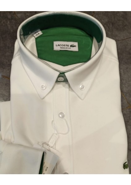 Erkek Regular Fit Düğmeli Yaka Pamuk Polyamid Karışımlı Aşırı Rahat Gömlek