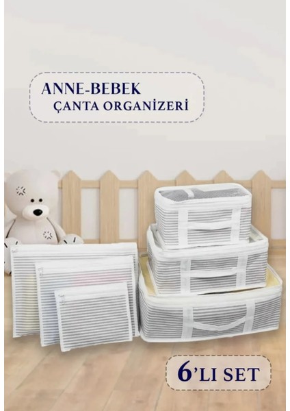 Baby Doğum Çantası Çok Amaçlı Düzenleyici Organizer 6lı Set