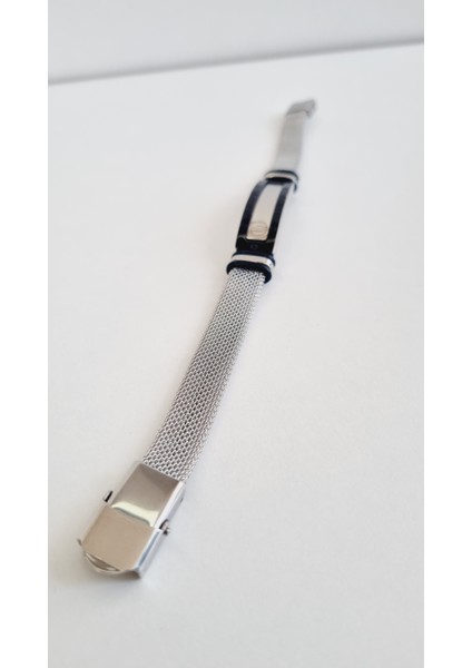 316L Paslanmaz Çelik Siyah Detaylı Gümüş Renk Bileklik modelleri