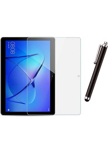 Huawei Mediapad T5 10,1 Inç Uyumlu Şeffaf Kılıf Cam Kalem Set