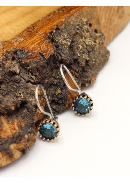 Akuamarin Taşlı Otantik Gümüş Kadın Küpe 201024126 fiyatları