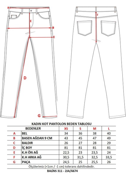 Kadın Kargo Cep Kot Pantolon