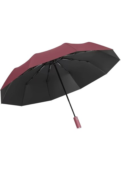 Tam Otomatik Uv Korumalı Şemsiye ( Tek Tuşla Aç / Kapat ) Bordo