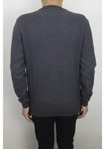 Fistan Store Erkek Füme Desenli Spor Kesim Normal Kalıp Bisiklet Yaka Selanik Kumaşlı Kışlık Kazak modelleri