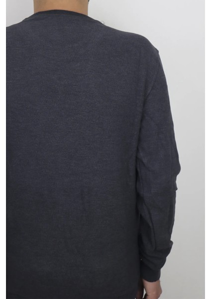 Fistan Store Erkek Füme Desenli Spor Kesim Normal Kalıp Bisiklet Yaka Selanik Kumaşlı Kışlık Kazak fırsatları