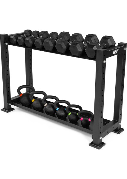EPHESOS-R20DK 126 kg Hex Dambıl-Ketllebell-Raf Set