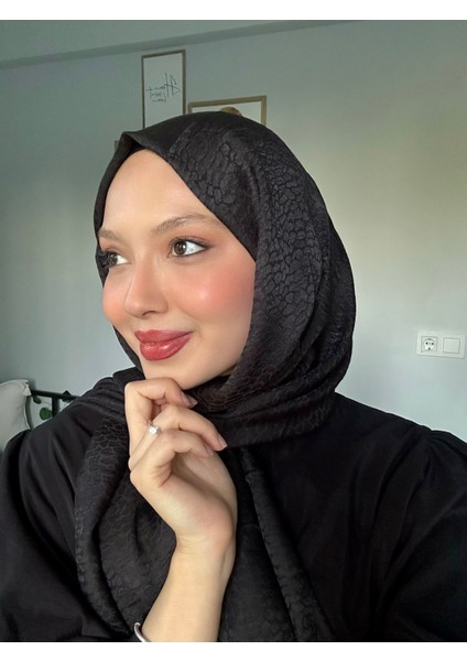 Pamuklu Jakar Şal - Siyah
