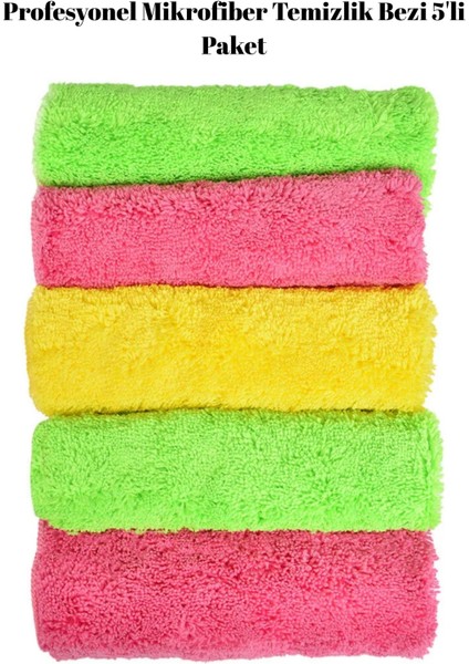 Profesyonel Mikrofiber Temizlik Bezi 5'li Paket
